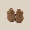 Lamb wool bag head half slippers women's new thick-soled wool slippers autumn and winter wear half-support single shoes