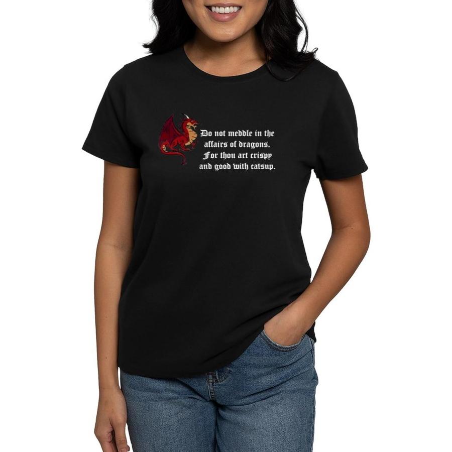 CafePress Dragons Women s Dark T Shirt Womens Cotton Dark Graphic T-Shirt S