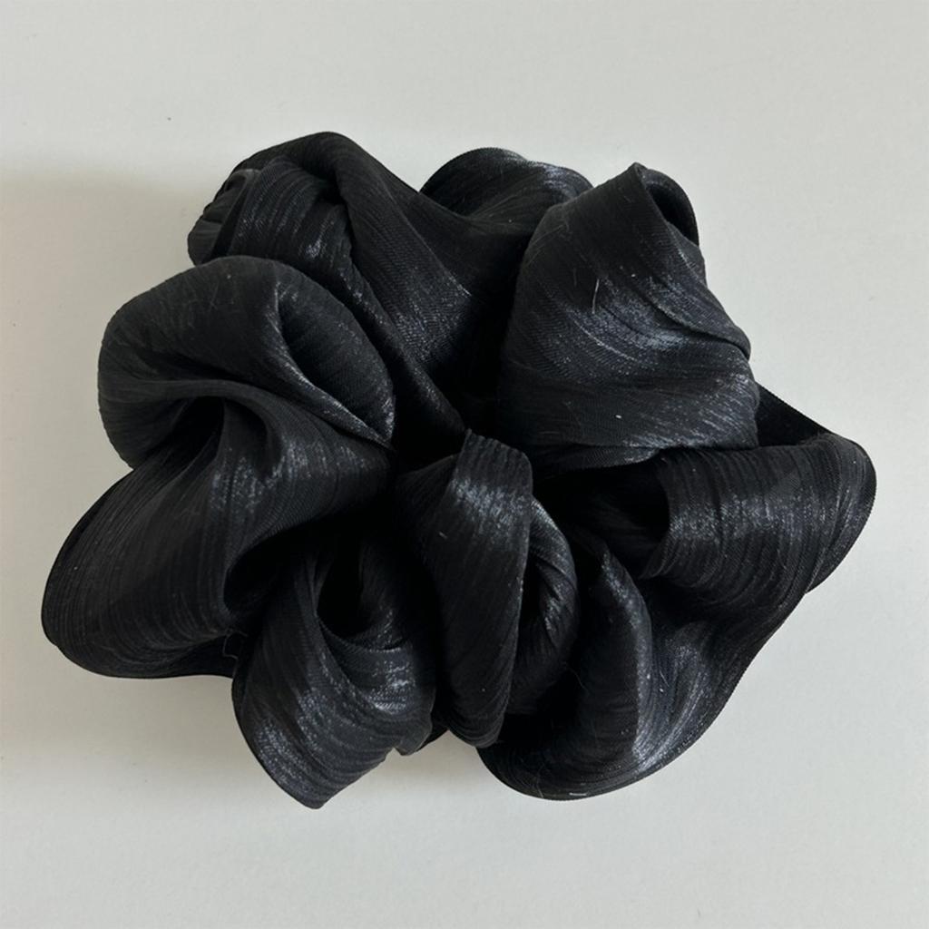 Pearl Sheen Hair Scrunchies for Women High Gloss Hair Bands Thick Elastic Ponytail Holders Elegant for Bridal Casual Occasions