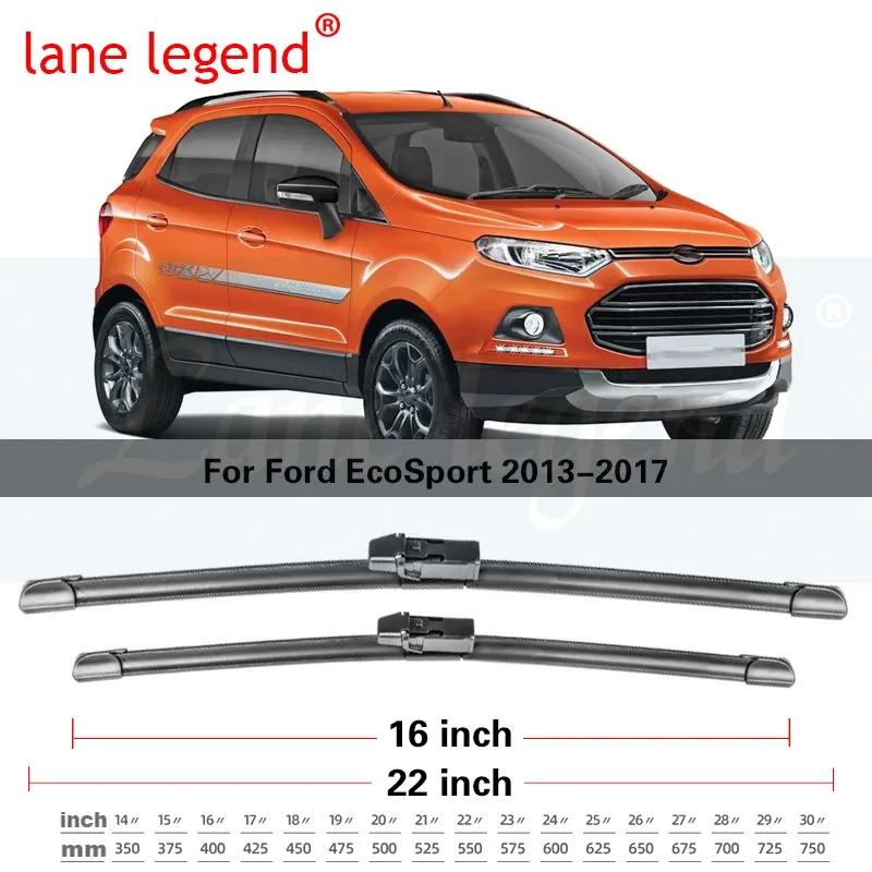 For Ford EcoSport 2013 2014 2015 2016 2017 Front Rear Wiper Blades Kit Cutter Window Boneless Frameless Rubber Car Accessories
