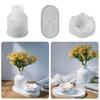 Lotus Striped Vase Tray Silicone Mold Set Diy Epoxy Resin Plaster Mold For Flower Arrangement Aroma Clay Craft Home Decoration