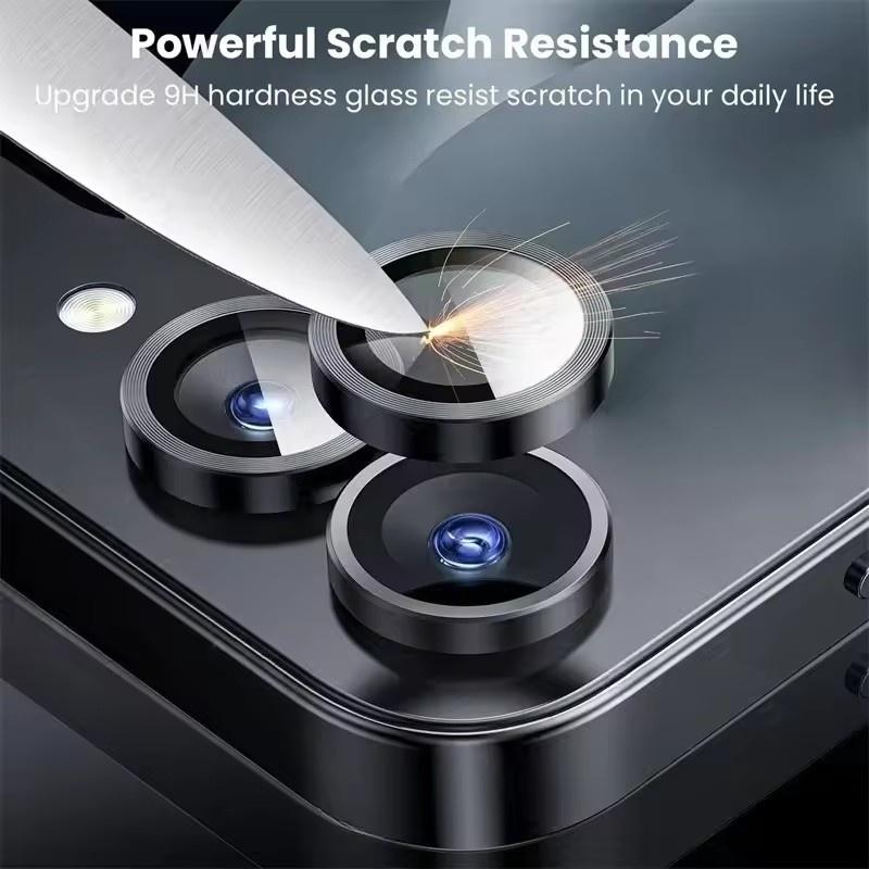 High Definition Metal Ring+Lens Tempered Glass for Samsung Galaxy Z Flip 7 6 5 Alloy Phone Camera Protector Back Lens Cap Cover