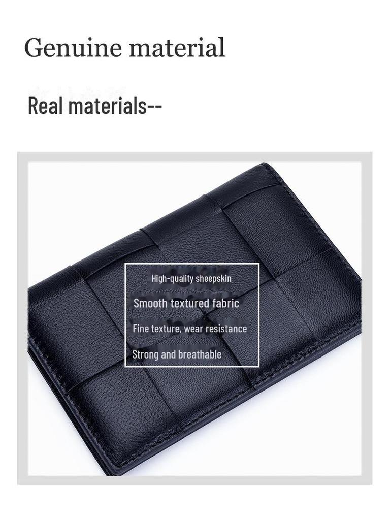 Women's Fashion Woven Sheepskin Passport Wallet & Document Organizer