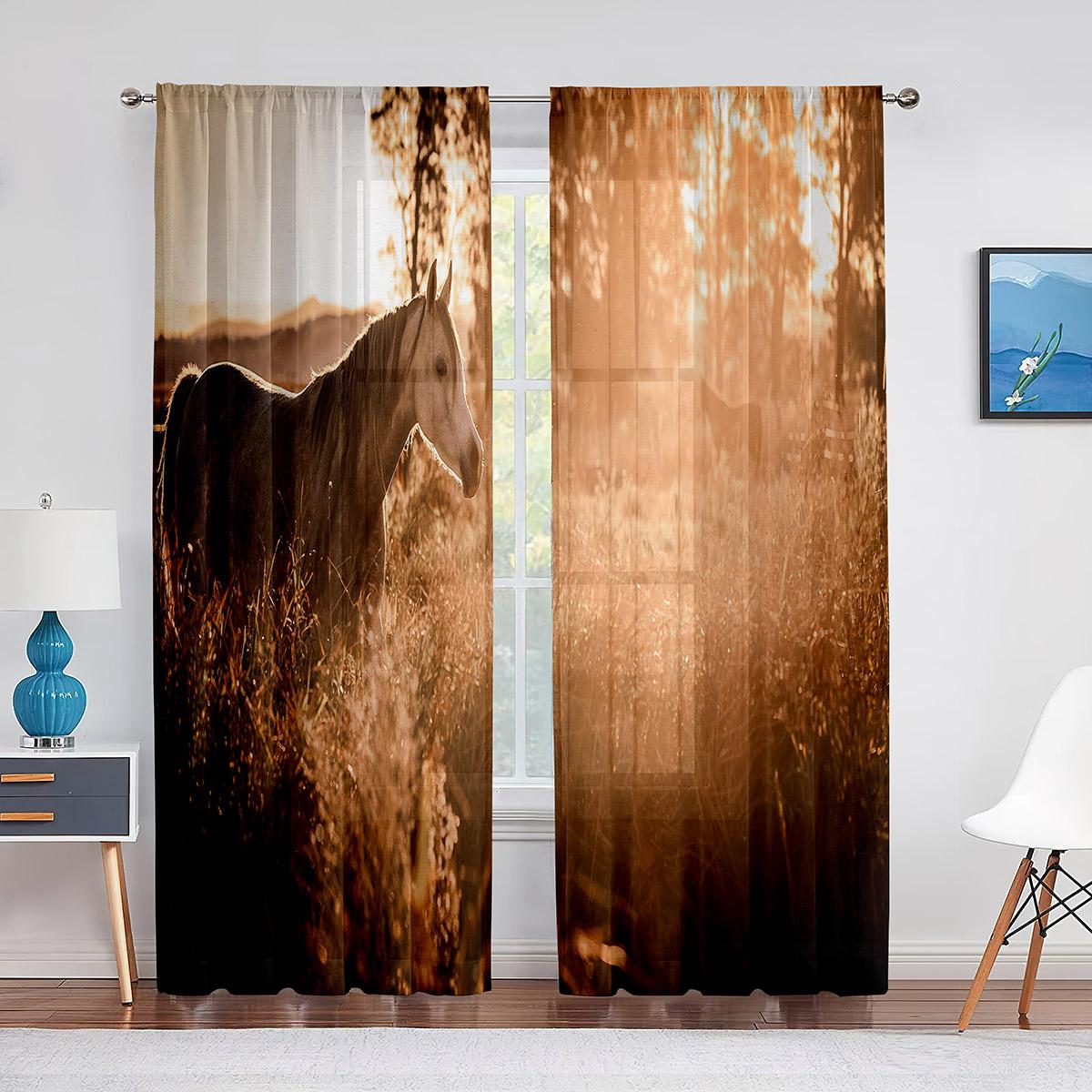 Прозрачная вуаль с изображением лошади — фото 12