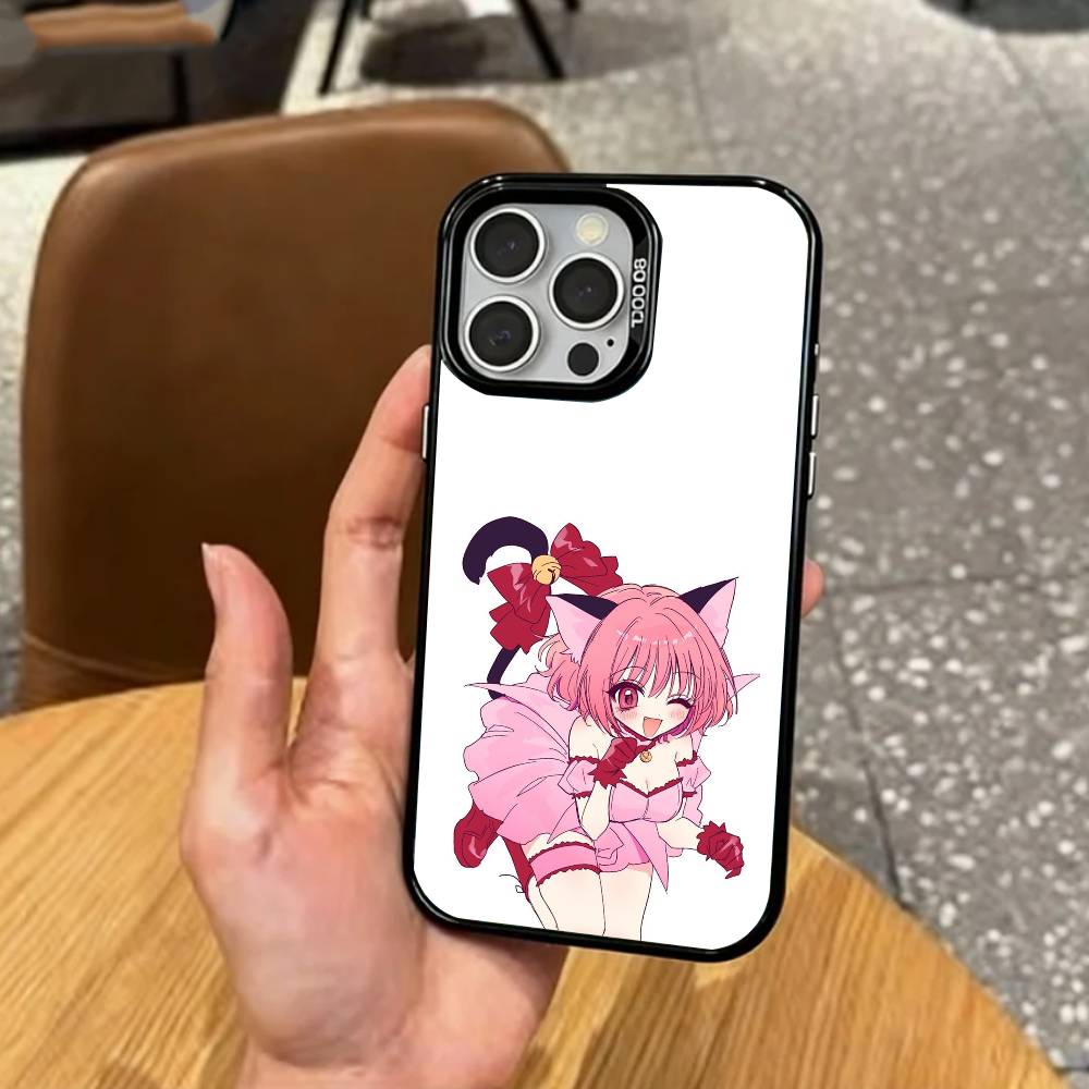 Magical Girl Tokyo Mew Mew Phone Case For iPhone17,16,15,14,13,12,11 Plus,Pro Max Colored Silver Plated Inside Cover