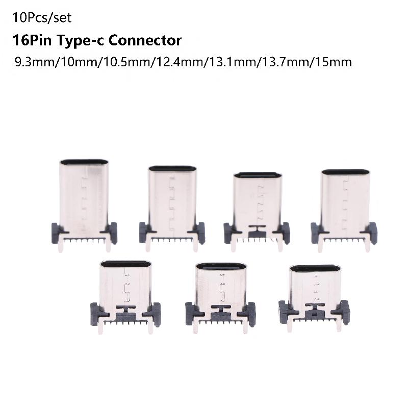 Type C USB Female Socket 16Pin Vertical Mount Enhanced Connection for Gaming Console Repair