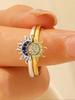 925 Sterling Silver Classic Sun  Moon Zircon Ring Set For Women Engagement Wedding Party Fashion High Quality Fine Jewelry