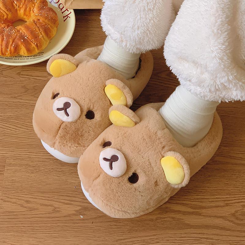 Rilakkuma Cozy Cotton Slippers With Nonslip Sole For Indoor Comfort