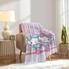 1pc Hello Kitty, Pastel, HeartsDigital Print Fleece Blanket - Contemporary Style, Suitable for All Seasons, Perfect for Home, Travel, or Cam