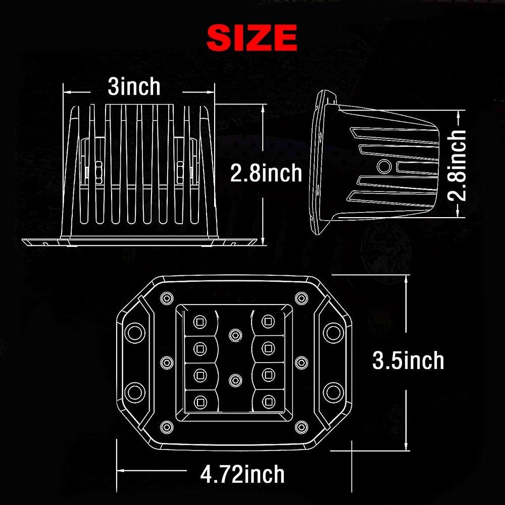 5inch Driving Fog Light 40W Flush Mount LED Work Light Bar for Car Truck Off-road Boat 4WD Atv Spot Beam LED Pods 12V 24V