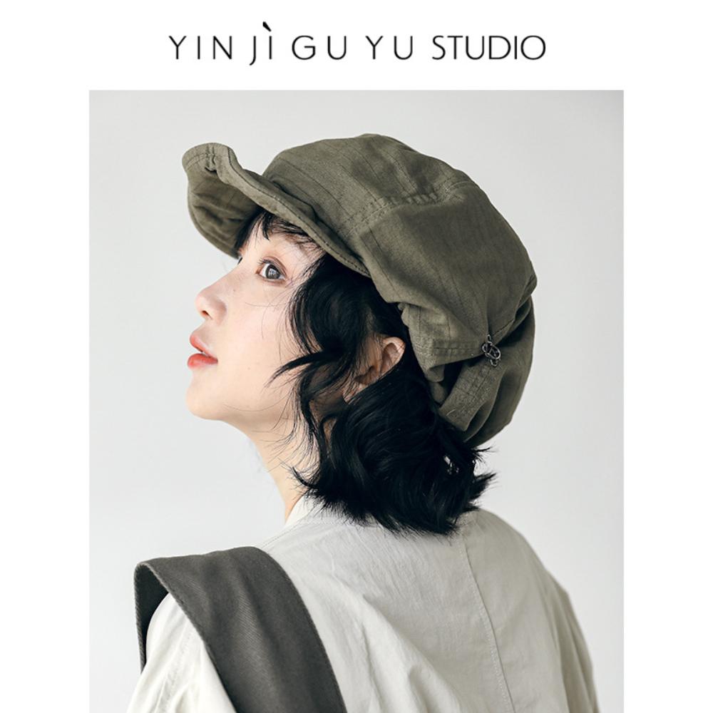 Plus Size Painters Hats Cotton Literary Cap Casual Newsboy Caps