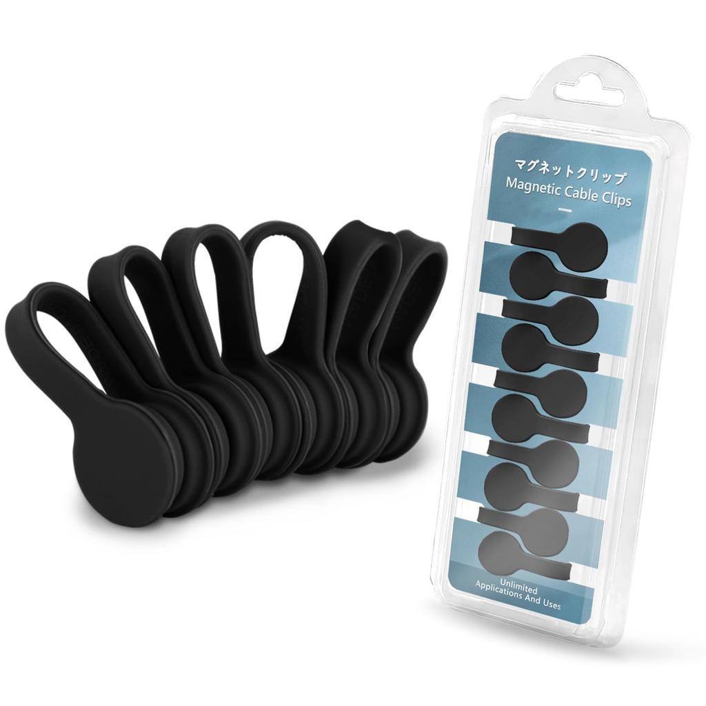 Maveek Cable Magnetic New Magnetic Cable Retractor for USB and Cable Black Clips, 10-Pack, Clips, Design, Multi-Purpose Earphones, Cables, Storage,