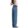 Commuter Korean Jeans Women's Spring and Autumn New Personalized High-waisted and Thin Drape Straight Mopping Wide-leg Pants