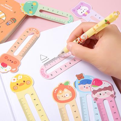 50 PIÈCES Marque-pages Animaux Mignons Dessin Animé Double Usage Marque-page Règles Pince à Livre Accessoires Papeterie Étudiant Fournitures Scolaires