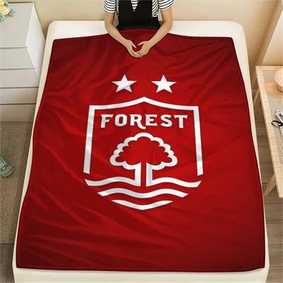 שמיכת פלנל מודפסת של נוטינגהאם פורסט FC, 1 יחידה, איכותית, נוחה לכל העונות, עיצוב לבית, חום ונוחות, מושלמת למתנות חג המולד