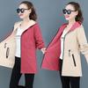Autumn Women's Jacket Double Sided Windbreaker Long Sleeve Jackets Hooded Casual Basic Coat Loose Outerwear