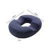 Almofada de Assento em Espuma de Memória em Formato de Donut para Alívio da Dor no Cóccix, Almofada Ortopédica para Cadeira em Azul Marinho