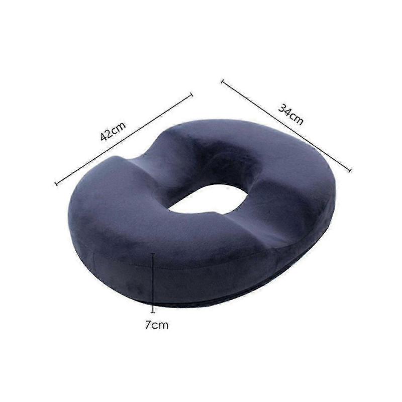 Almofada de Assento em Espuma de Memória em Formato de Donut para Alívio da Dor no Cóccix, Almofada Ortopédica para Cadeira em Azul Marinho