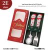 Cross-Border Christmas Cartoon Cutlery Set: Cute Tree & Snowman Dessert Spoons & Forks in Gift Box
