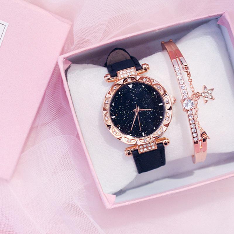 

Елегантний жіночий квадратний годинник з римськими цифрами та стразами та подарунковий набір Factory Direct Price