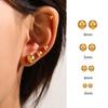 Stainless Steel Ball Round Stud Earrings For Women Girl Punk Fashion Geometric Half Metal Earrings Trendy Party Jewelry Gifts