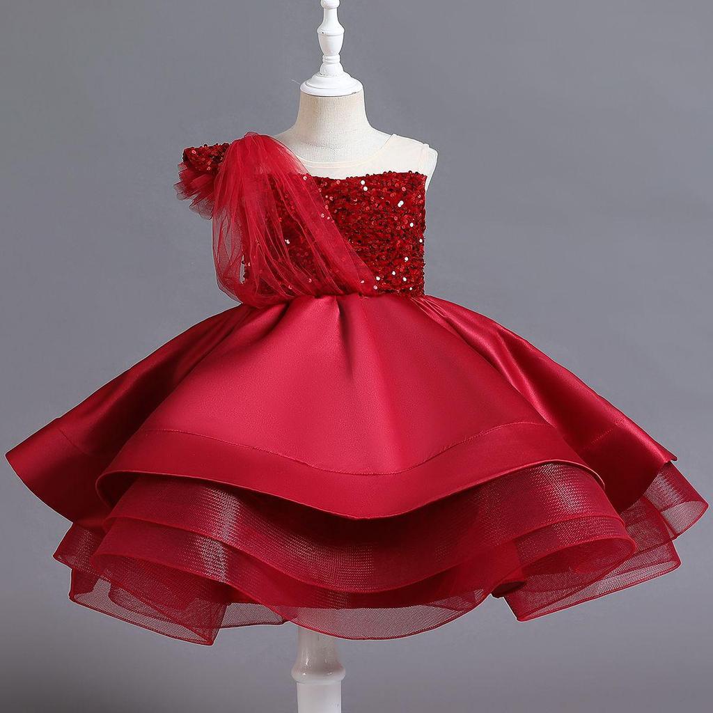Princess Dress for Girls - Puffy Sequined Birthday, Performance, and Evening Wear