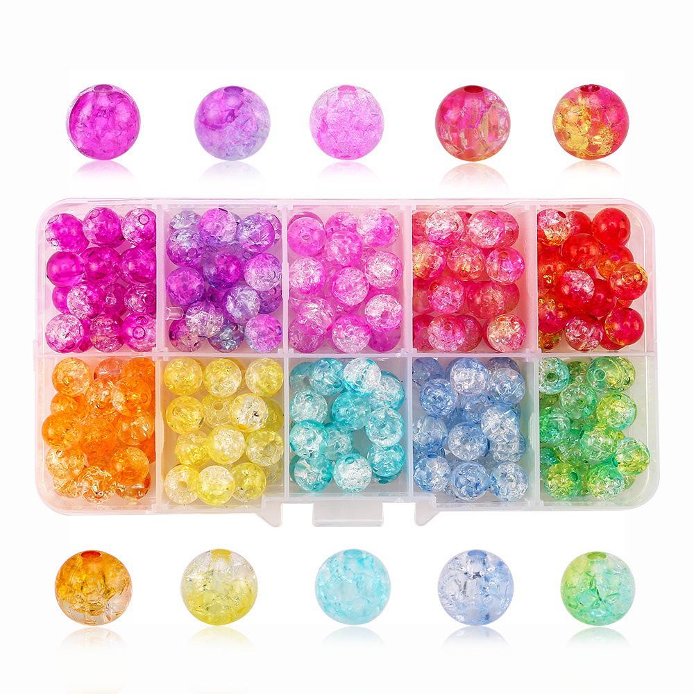 

Acrylic Crackle Beads Set: 10-Grid & 15-Grid for DIY Bracelets, Necklaces & Earrings