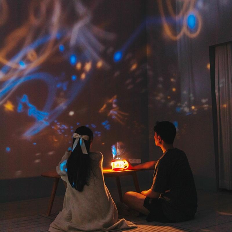 Portable 3 in 1 Air Humidifier with Rotation Projection & Atmosphere Lamp Adorable-design Girlfirend Gift for Bedroom