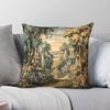 Aubusson Antique French Square Pillowcase Polyester Linen Velvet Pattern Zip Decor Pillow Case Sofa Seater Cushion Cover