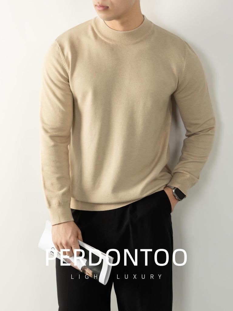 Men's Far-Infrared Self-Heating Sheep Modal Knitwear: Skin-Friendly, Anti-Pilling, Long-Sleeved Sweater for Autumn and Winter