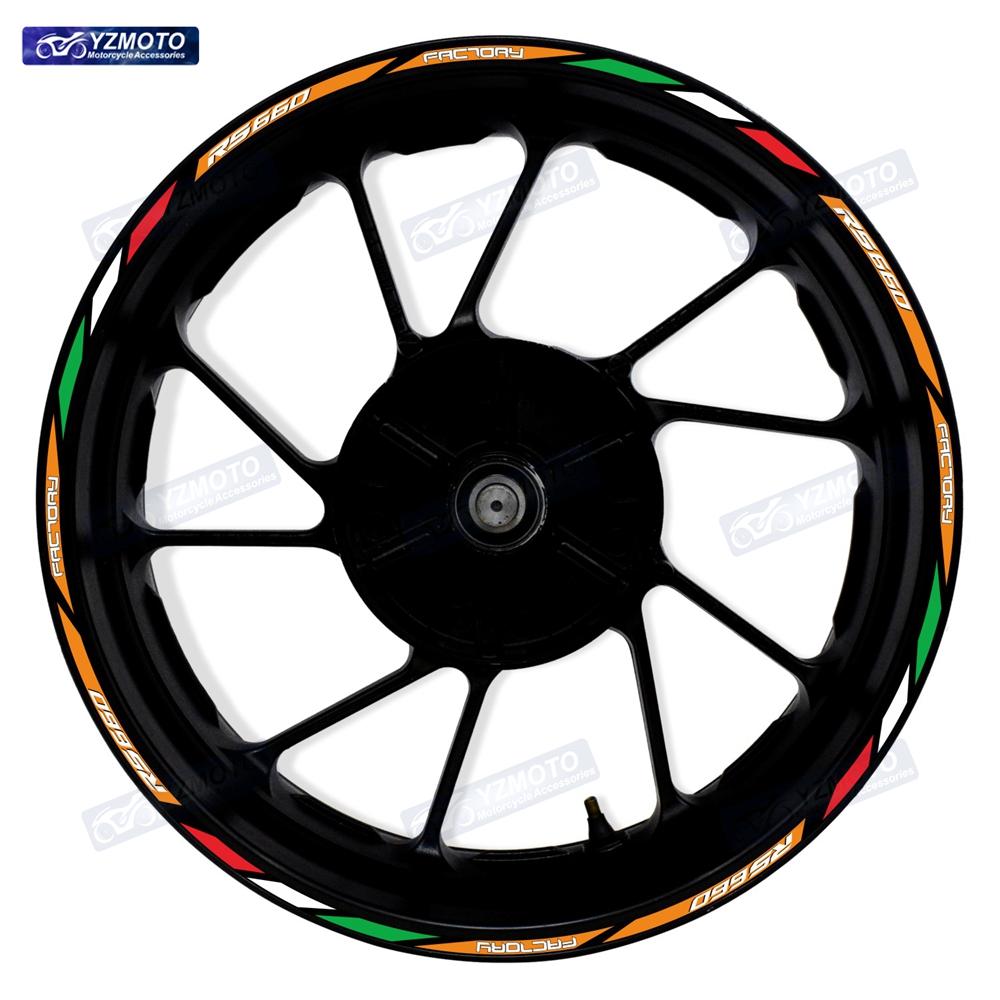 For RS660 RS 660 Motorcycle 17 Inch Racing Racing Wheel Stickers Car Reflective Rim Motorbike Bicycle Hub Tape Decal Sticker