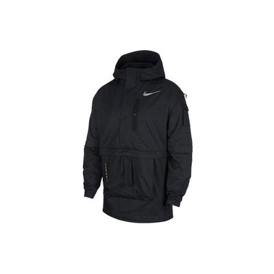 Herren Sport-Kapuzenjacke mit Logo-Print und großer Tasche Schwarz CT2197-010