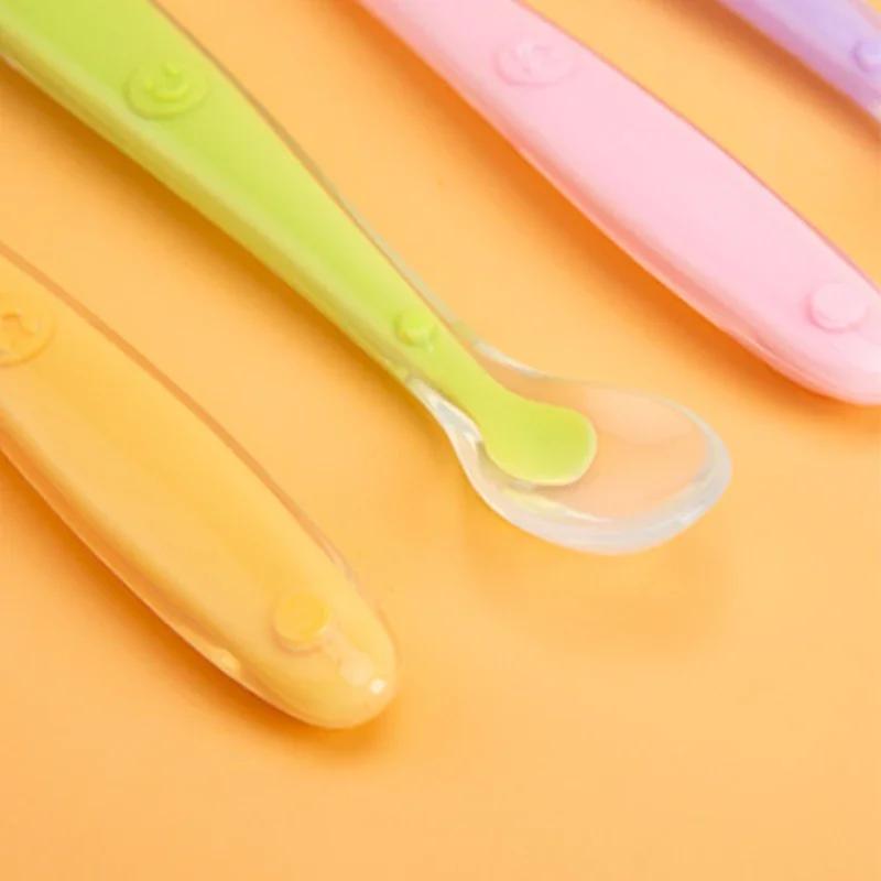 Baby Silicone Soft Spoon Gadgets Feedin Bebe Baby Items Baby Food Tiny Spoon