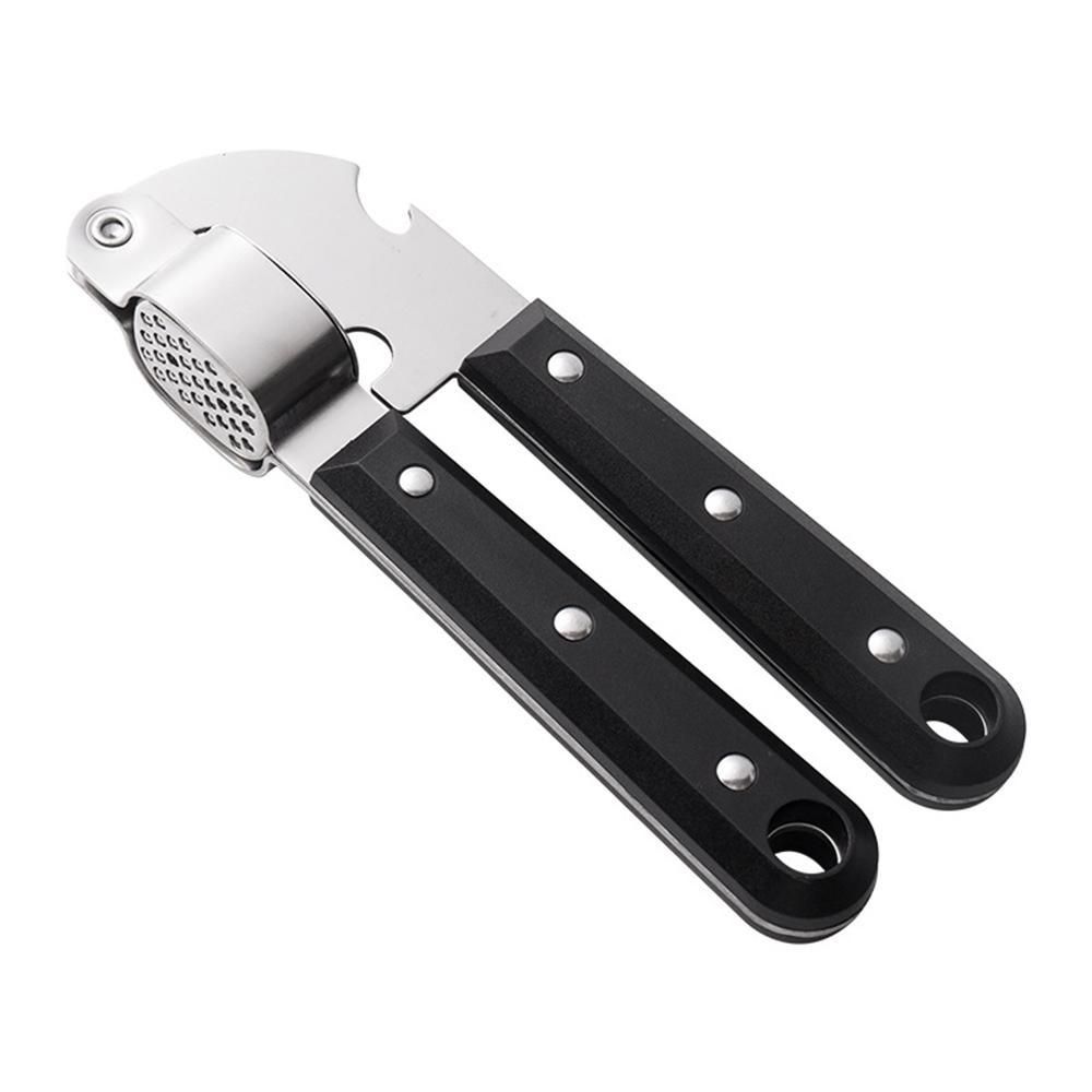1PC Stainless Steel Garlic Press, Household Opening Tool, Manual Garlic Grinder, Kitchen Utensil, Simple Operation