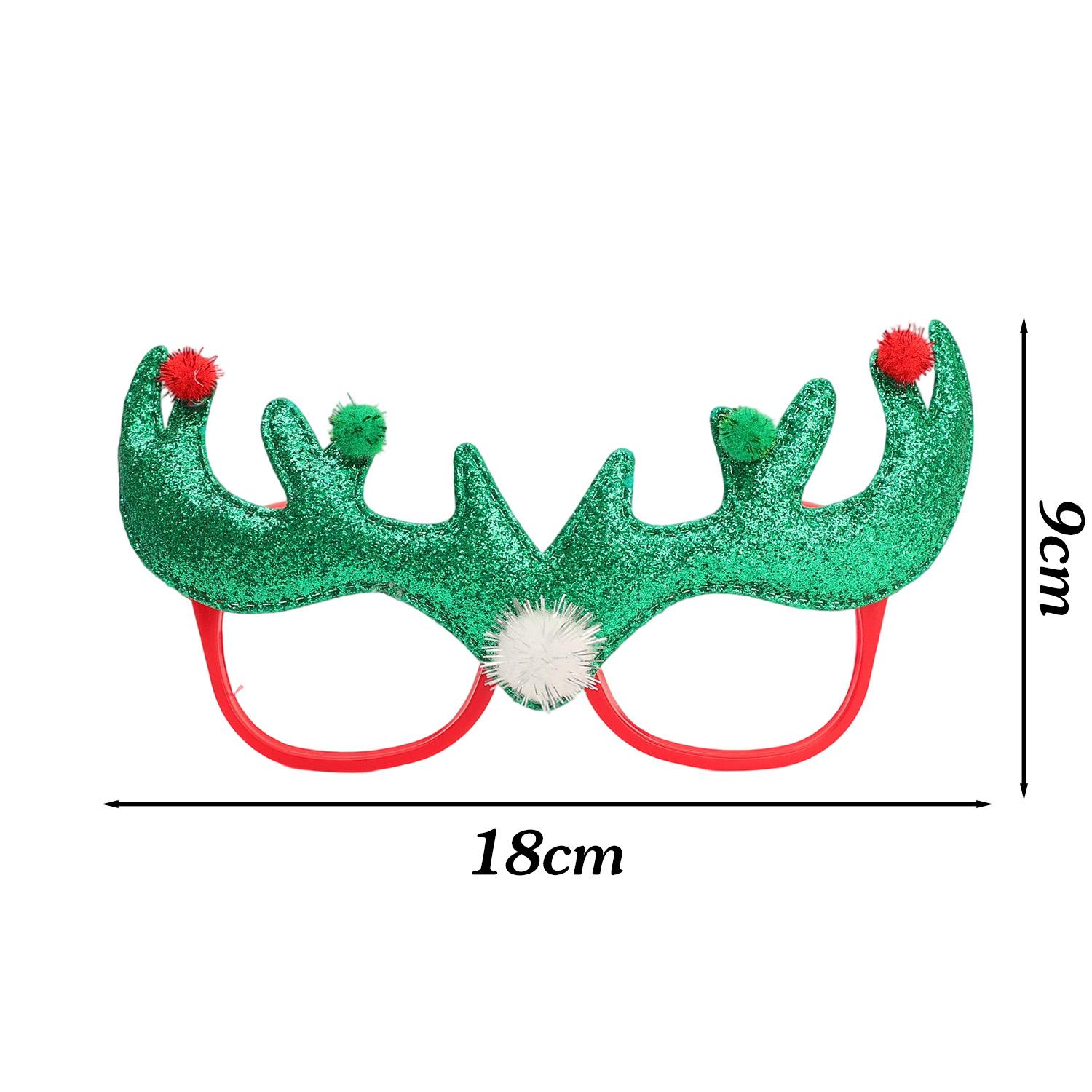 

1/20x Funny Antler Glasses Party Decoration New Year Photo Frame Creative Eye Wear for Christmas Holiday Celebrations Decoration 1PC зелёный