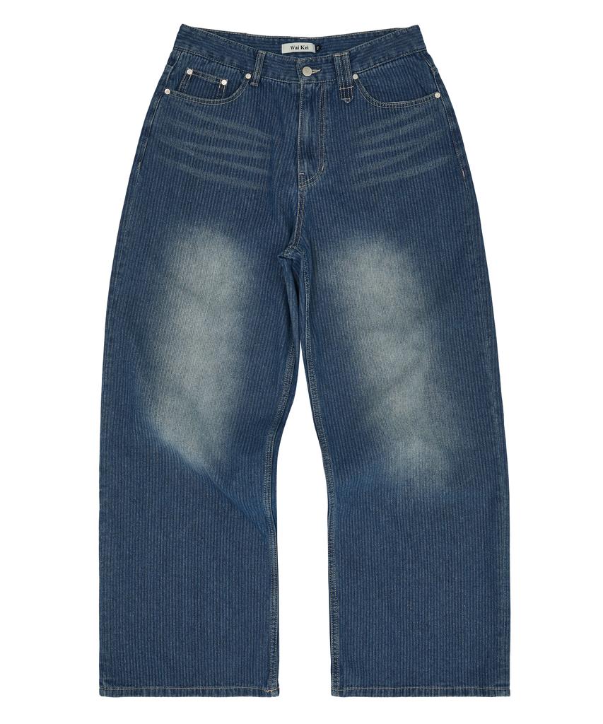 WAIKEI Corduroy Denim Pants Deep Blue