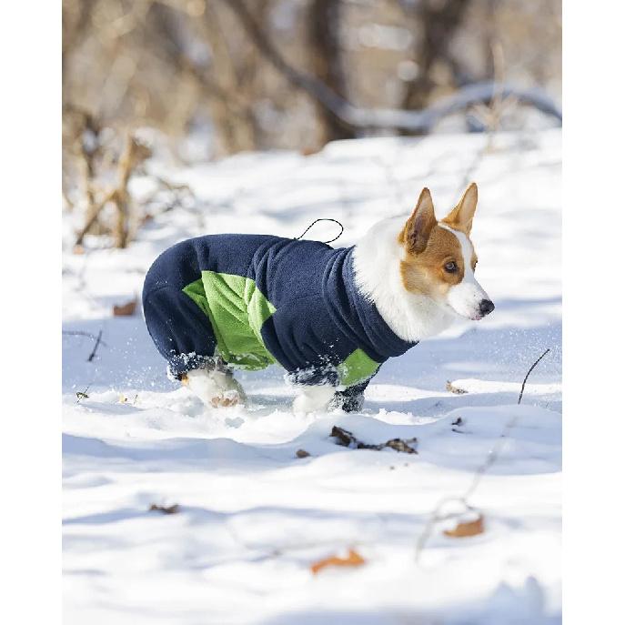 Winter-Overall für Hunde Rückenreißverschluss Warmes Fleece Hunde-Jumpsuit Verstellbar Winddicht Hundekleidung Haustiermantel für männliche weibliche Hunde