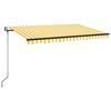 Exclusive House - Automatic LED Wind Sensor Awning 450x350cm Yellow and White