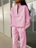 New Arrival Versatile Casual and Stylish Women's Thick-Knit Long-Sleeve Hoodie and Pants Two-Piece Set