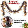 Christmas Ribbon 2m/78.7in, DIY Old Man Bell Wool Top Ornaments Christmas Tree Window Decoration Rudolph Ribbon Pendant Lace