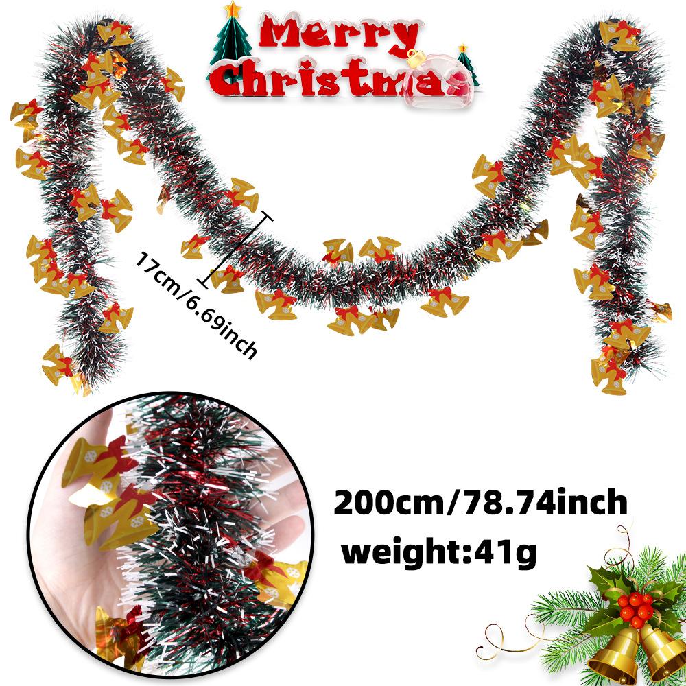 Christmas Ribbon 2m/78.7in, DIY Old Man Bell Wool Top Ornaments Christmas Tree Window Decoration Rudolph Ribbon Pendant Lace
