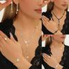 4PC Luxury Necklace Earrings Bracelet Ring Set Simple Women's Fashion Jewelry Kit  Banquet Accessory
