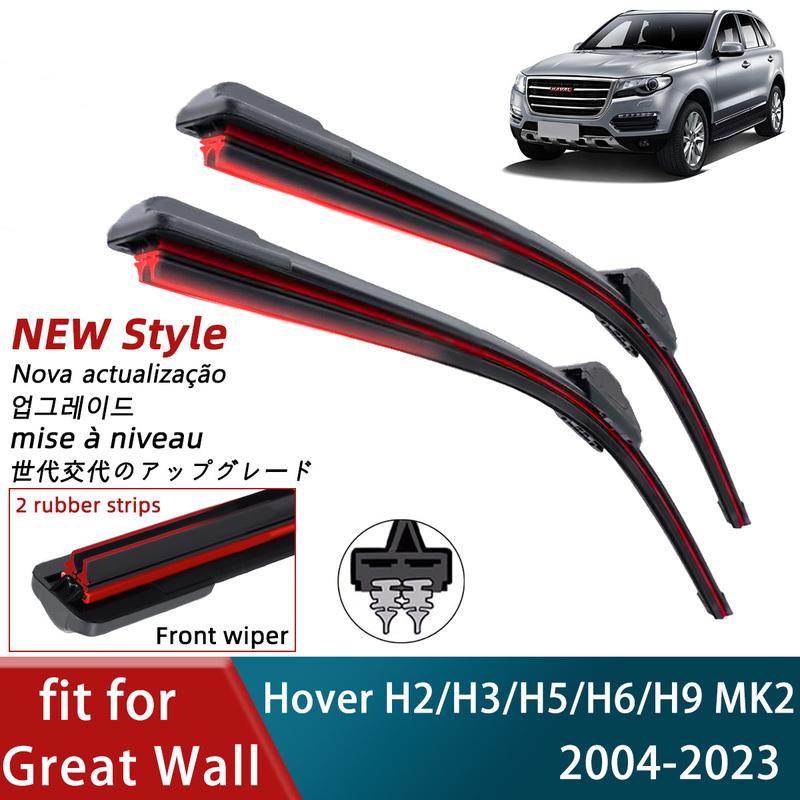 Double Rubber Car for Great Wall Emgrand Hover H2 H3 H5 H6 H9 MK2 Front Wiper Blade Brushes Cutter Accessorie Windscreen Wiper