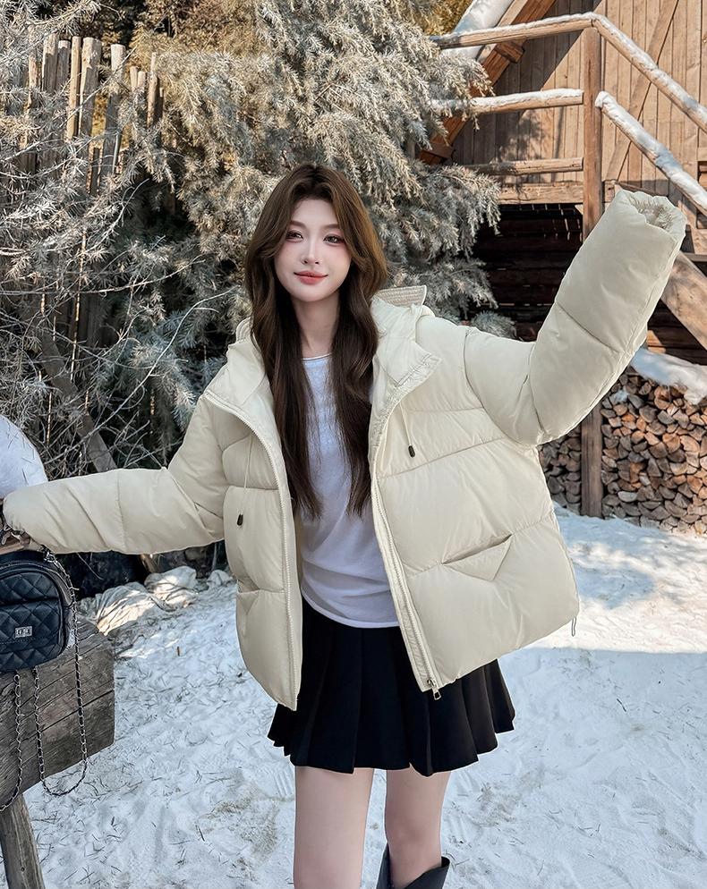 Women's Short Hooded Loose Thickened Warm Jacket