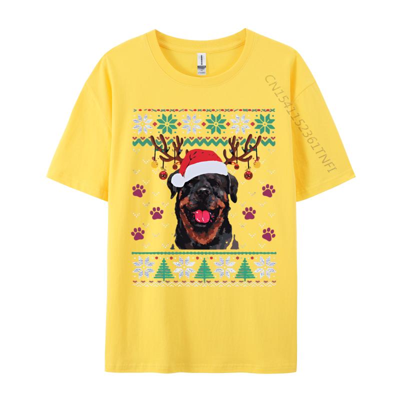 Rottweiler Christmas Santa Reindeer T Shirt Men New Fashion Tee Shirts Mens Casual TShirts Luxury Designer