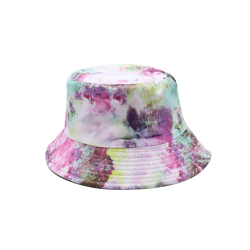 Tie-Dye Bucket Hat Women'S Double-Sided Basin Hat Autumn Street Graffiti 3D Printing Sun Hat