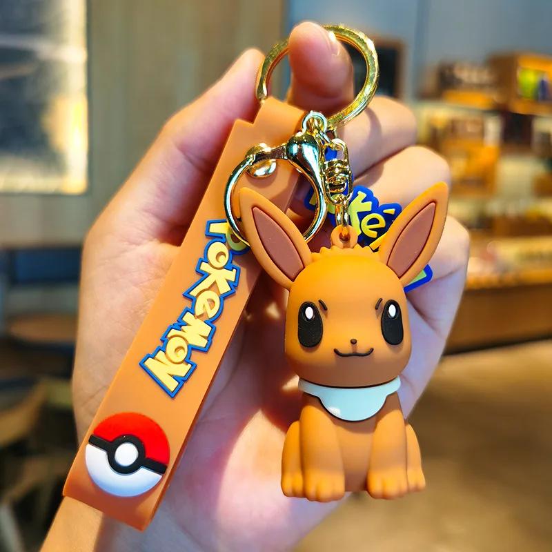 Pikachu Keychain  Key Ring, Cute Snorlax Eevee Car Charm Backpack Pendant For Kids Girls Anime Present For Kids