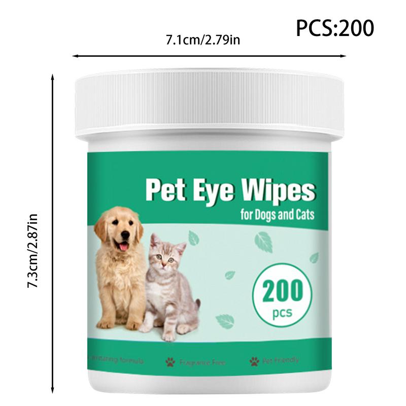 Pet Tear Stain Removal Wipes 200 Pieces Dog Eye Wash Wipes Travel Size Eye Wash Wipes Prevent Tear Stains and Keep Your Dog