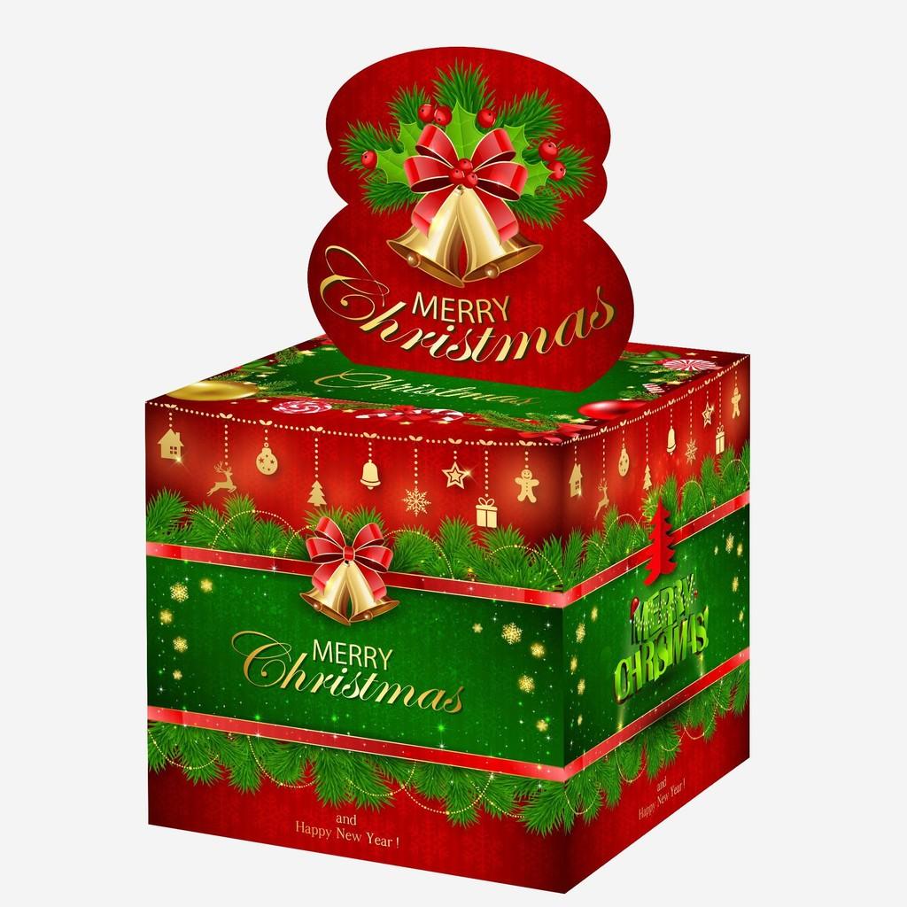 Christmas Bell Themed Pattern Paper Surprise Box Holiday Decoration Props
