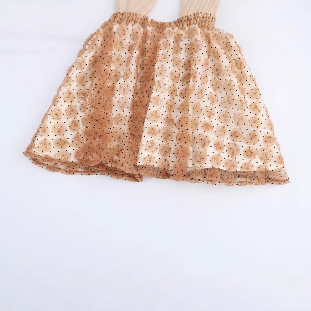 2025 Spring Women's European & American French Retro Puff Sleeve Dress